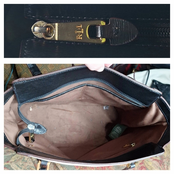 LAUREN Ralph Lauren Color Block Saffiano Leather Shoulder Bag - Picture 11 of 15